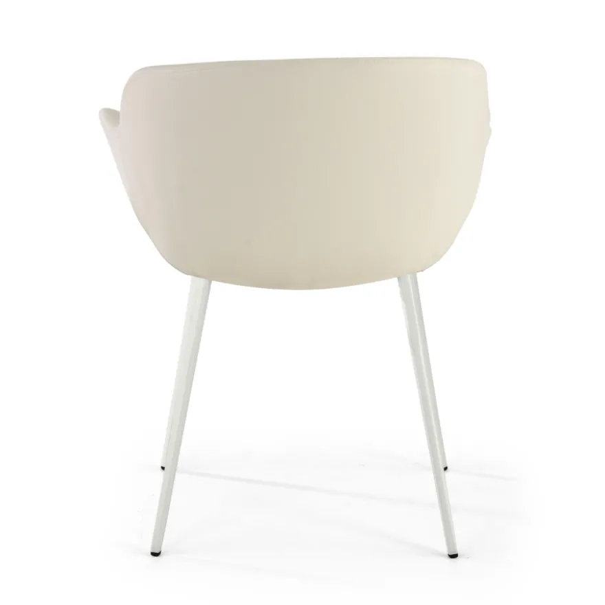 Poltroncina ufficio Ores, Gambe nere, Confortevole, Pelle