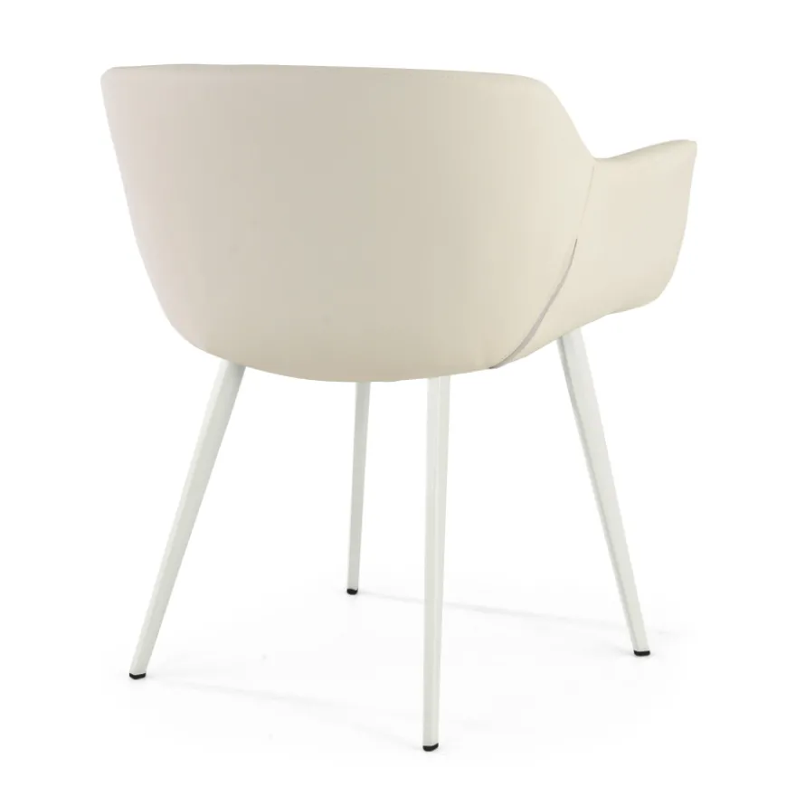 Poltroncina ufficio Ores, Gambe nere, Confortevole, Pelle