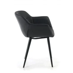 Poltroncina ufficio Ores, Gambe nere, Confortevole, Pelle
