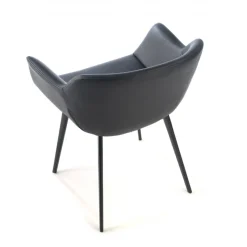 Poltroncina ufficio Ores, Gambe nere, Confortevole, Pelle