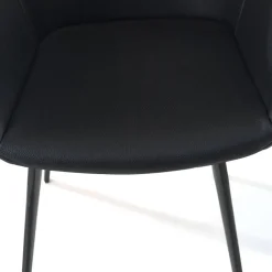 Poltroncina ufficio Ores, Gambe nere, Confortevole, Pelle