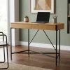Scrivania Computer Calypso in legno, con gambe in acciaio