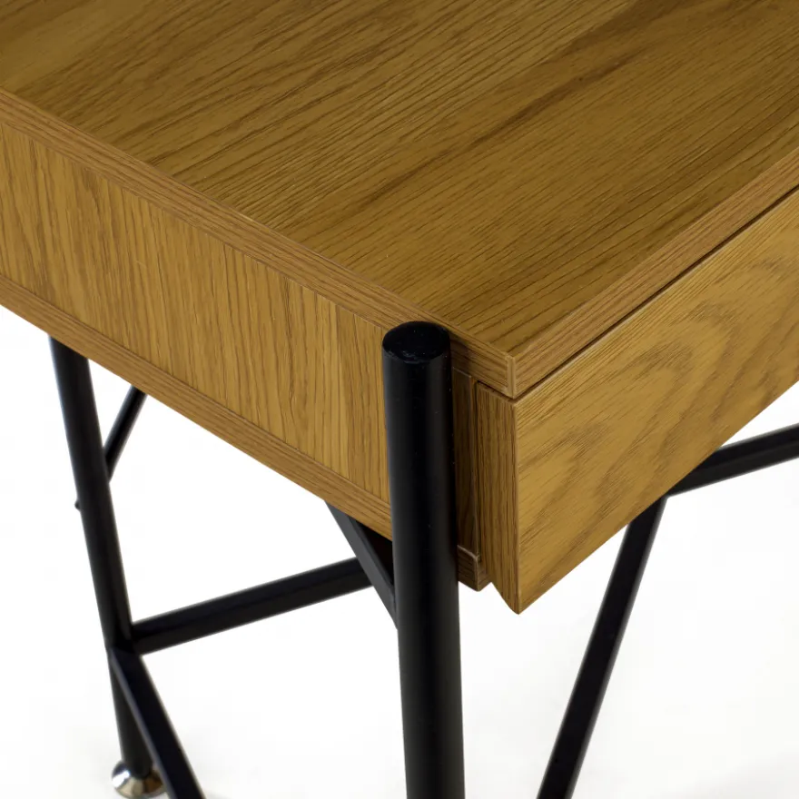 Scrivania Computer Calypso in legno, con gambe in acciaio