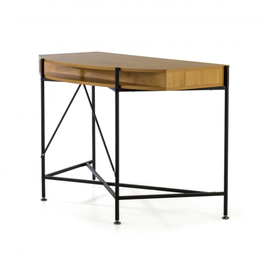 Scrivania Computer Calypso in legno, con gambe in acciaio