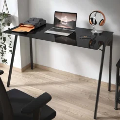Scrivania con caricatore wireless Stellar, vetro temperato