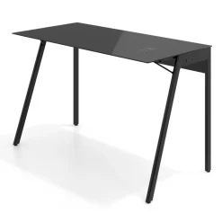 Scrivania con caricatore wireless Stellar, vetro temperato