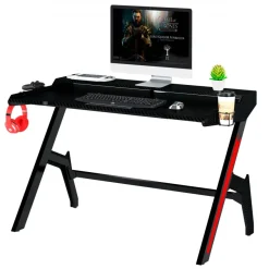 Scrivania Gaming GT, fibra di carbonio, gambe a croce