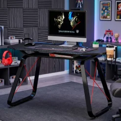 Scrivania Gaming Racer, fibra di carbonio