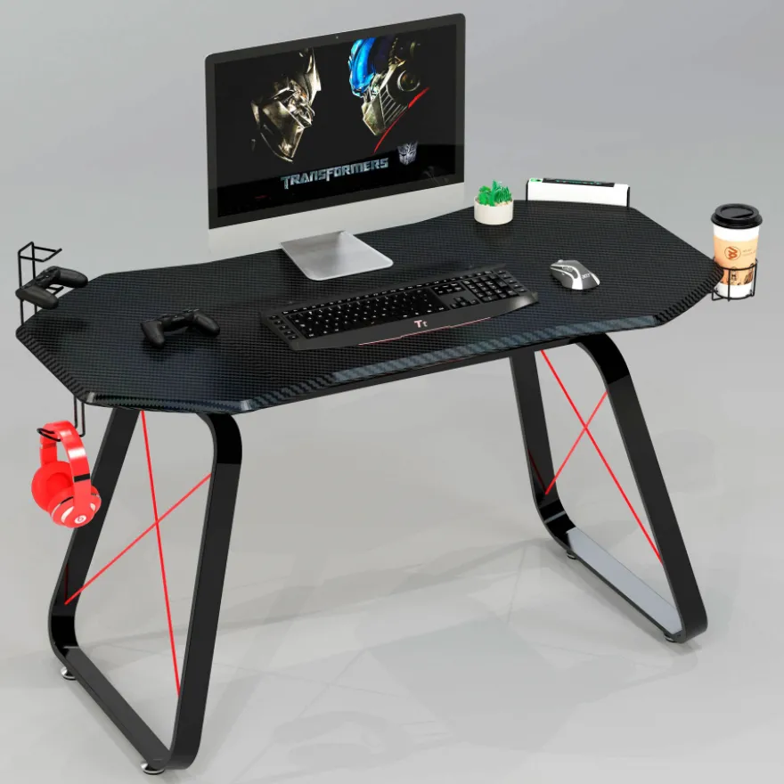 Scrivania Gaming Racer, fibra di carbonio