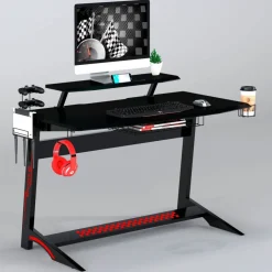 Scrivania Gaming XPlayer, due livelli, fibra di carbonio