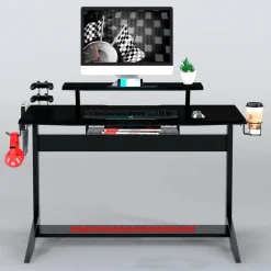Scrivania Gaming XPlayer, due livelli, fibra di carbonio