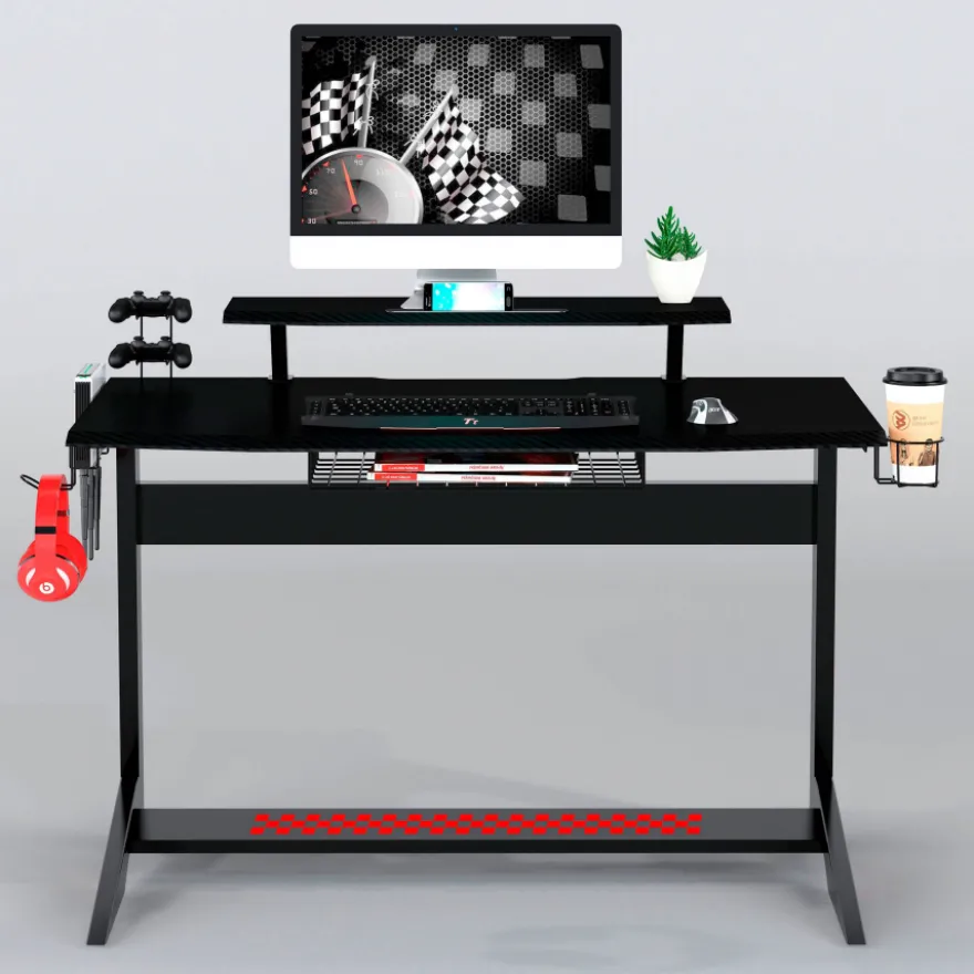 Scrivania Gaming XPlayer, due livelli, fibra di carbonio