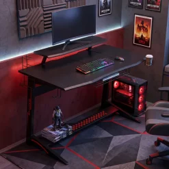 Scrivania Gaming XPlayer, due livelli, fibra di carbonio