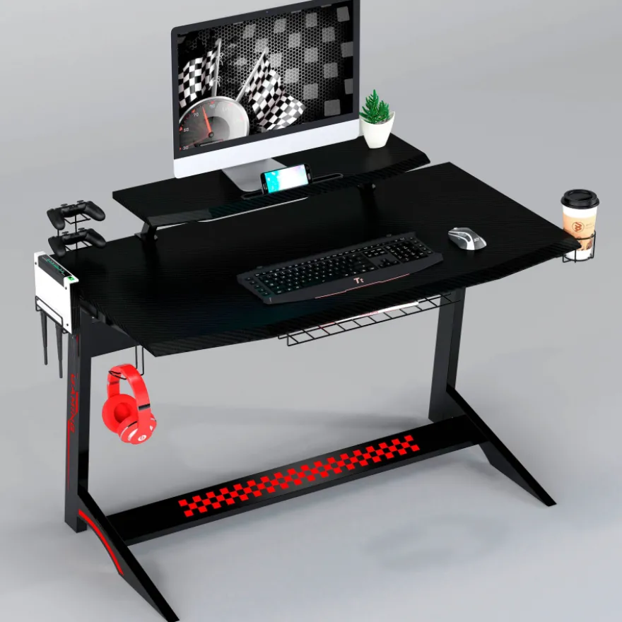 Scrivania Gaming XPlayer, due livelli, fibra di carbonio