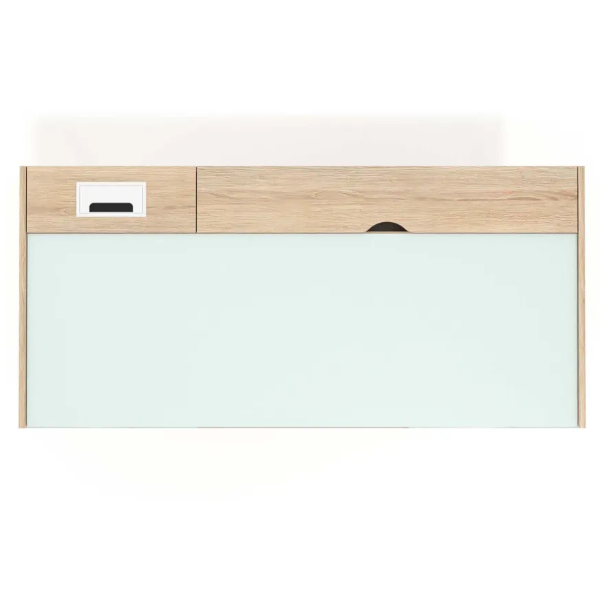 Scrivania Nimbus in vetro con cassetti, design moderno