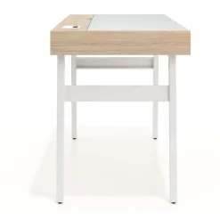 Scrivania Nimbus in vetro con cassetti, design moderno