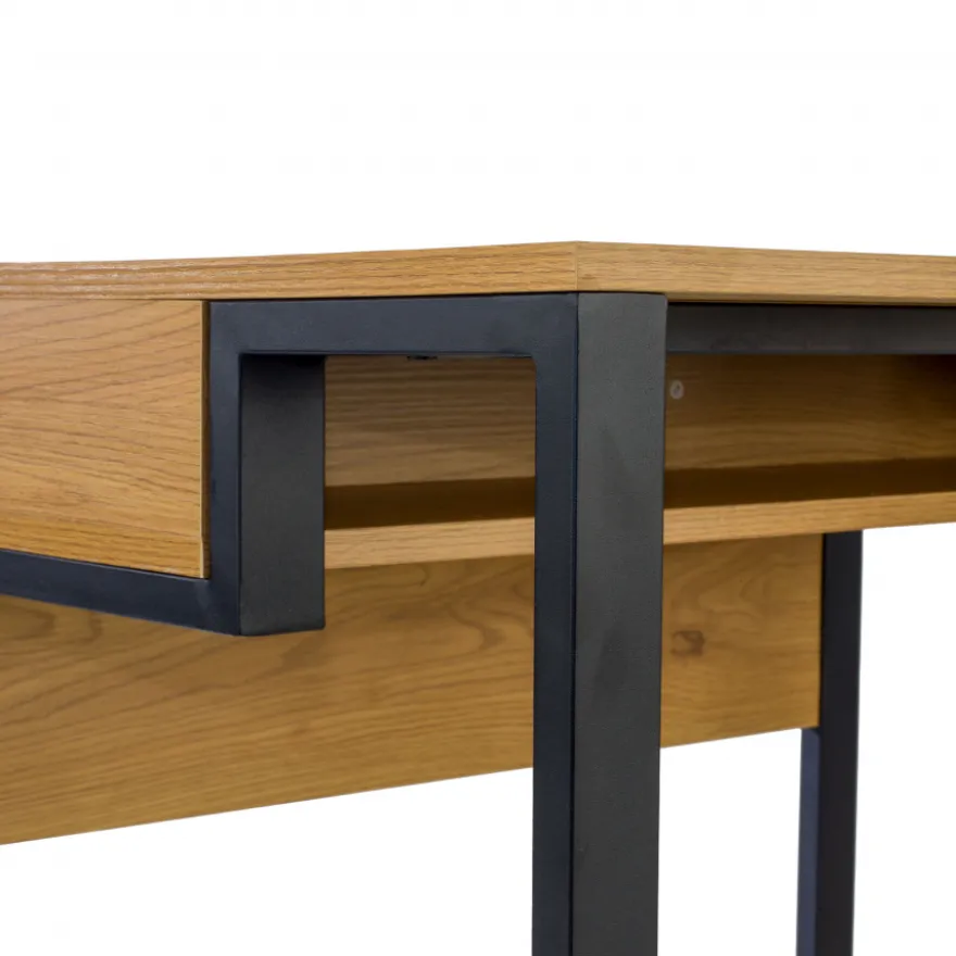 Scrivania per ufficio Philadelphia in legno e acciaio, design compatto