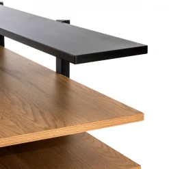Scrivania per ufficio Phoenix in legno di rovere con gambe in acciaio