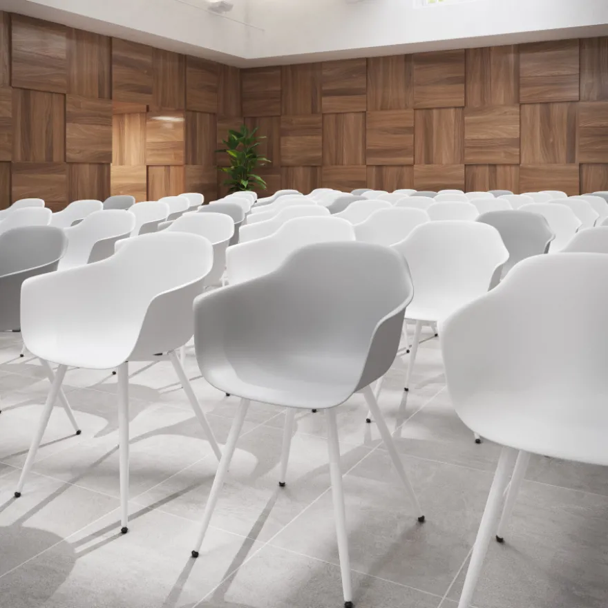 Sedia Conferenza Alice, 4 gambe, design avvolgente