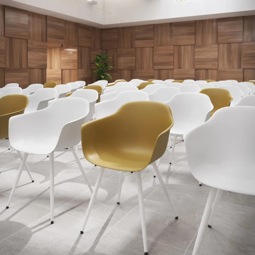 Sedia Conferenza Alice, 4 gambe, design avvolgente