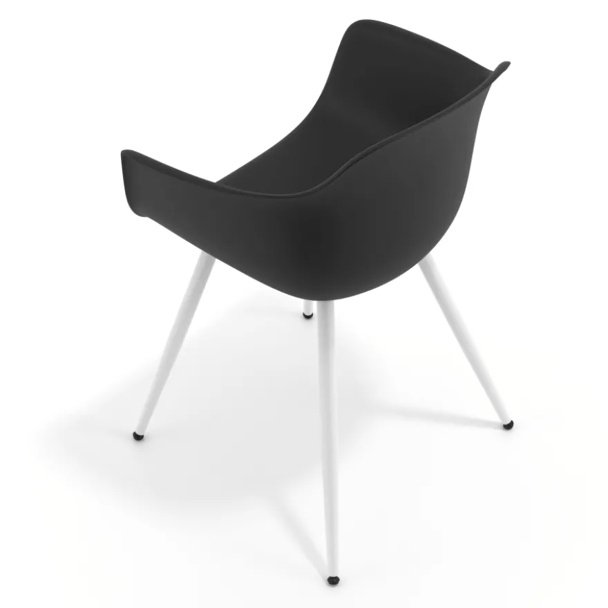Sedia Conferenza Alice, 4 gambe, design avvolgente