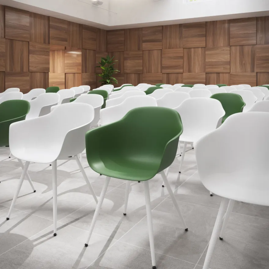 Sedia Conferenza Alice, 4 gambe, design avvolgente