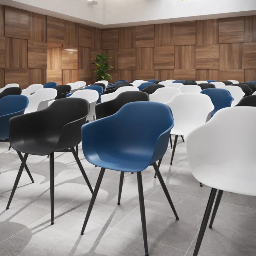 Sedia Conferenza Alice, 4 gambe, design avvolgente