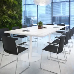 Sedia Conferenza con braccioli Hest, impilabile, struttura a slitta
