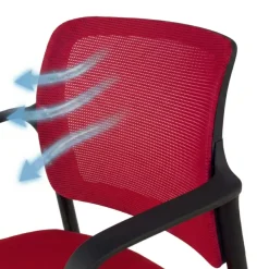 Sedia Conferenza Hermes con braccioli, base a 4 gambe, seduta ampia, schienale in rete