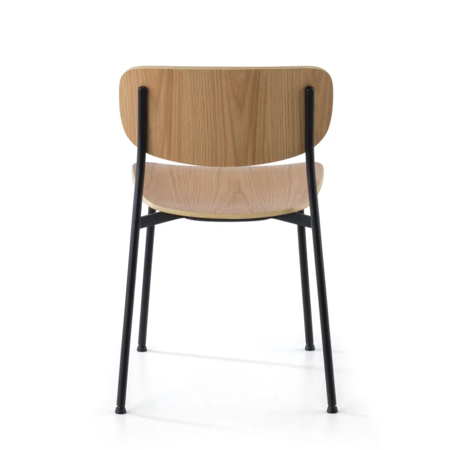 Sedia conferenza moderna stile retrò Numa, in legno