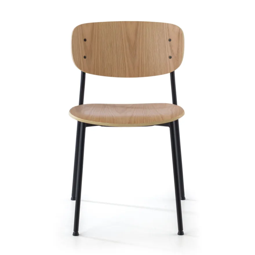 Sedia conferenza moderna stile retrò Numa, in legno
