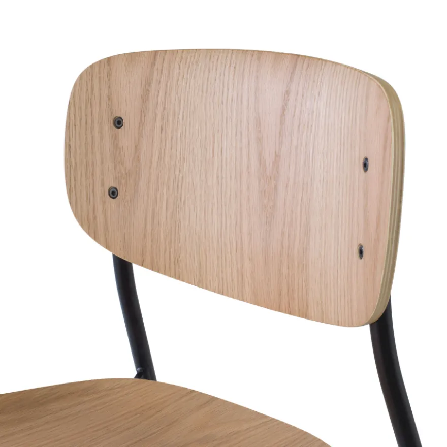Sedia conferenza moderna stile retrò Numa, in legno