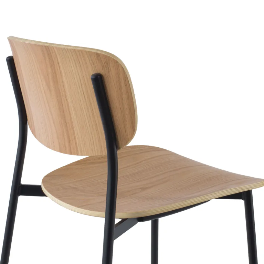 Sedia conferenza moderna stile retrò Numa, in legno
