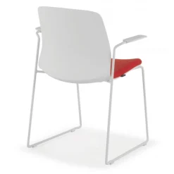 Sedia Conferenza Swing, con braccioli, impilabile, seduta imbottita