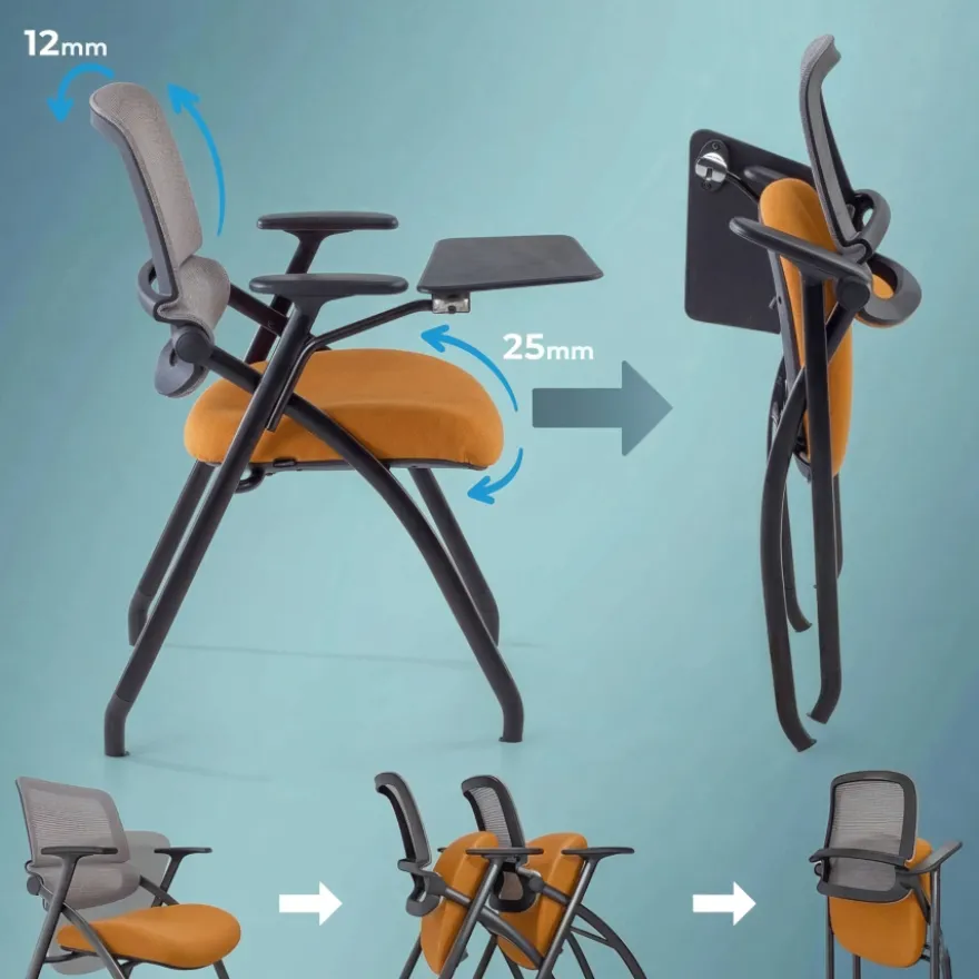 Sedia con tavoletta Smart, formazione, pieghevole