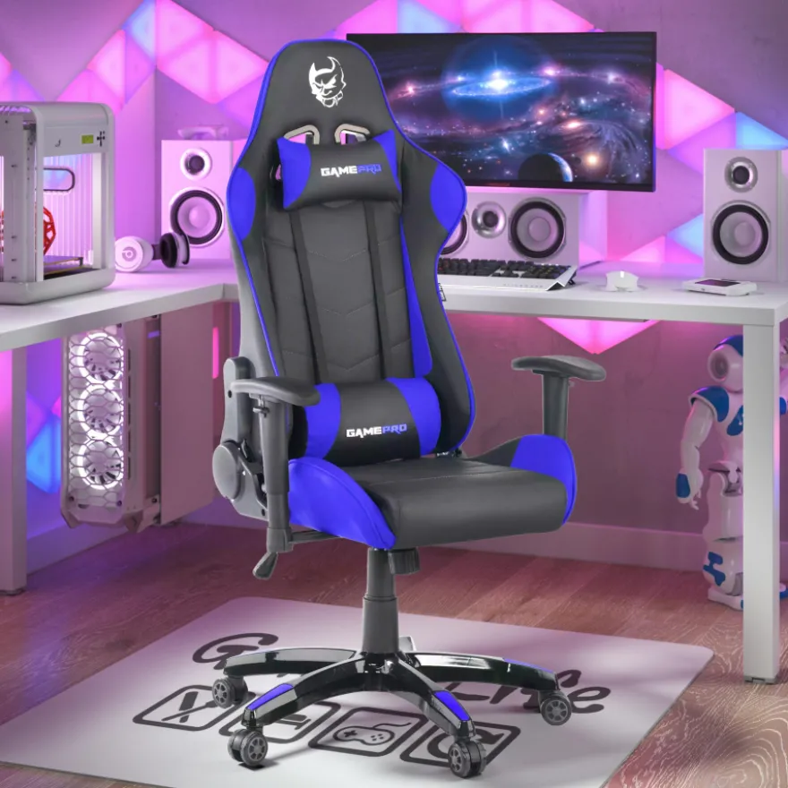 Sedia da Gaming GamePro, supporto lombare, braccioli 1D
