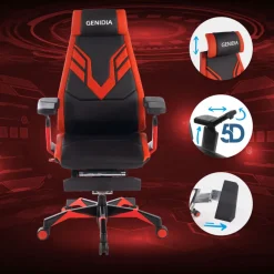 Sedia da Gaming Genidia, professionale, Alta Qualità, braccioli 5D