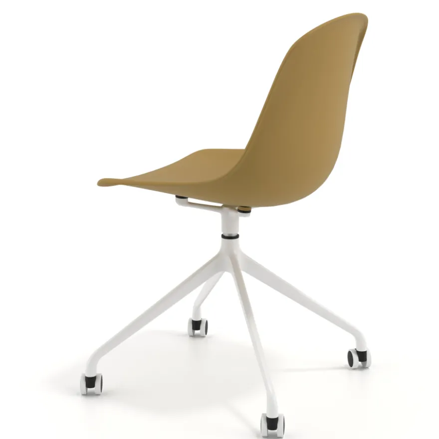 Sedia da riunione Lara con ruote, base in alluminio