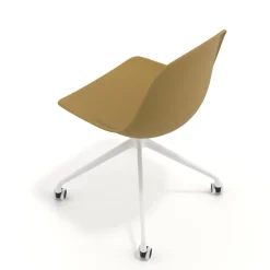 Sedia da riunione Lara con ruote, base in alluminio