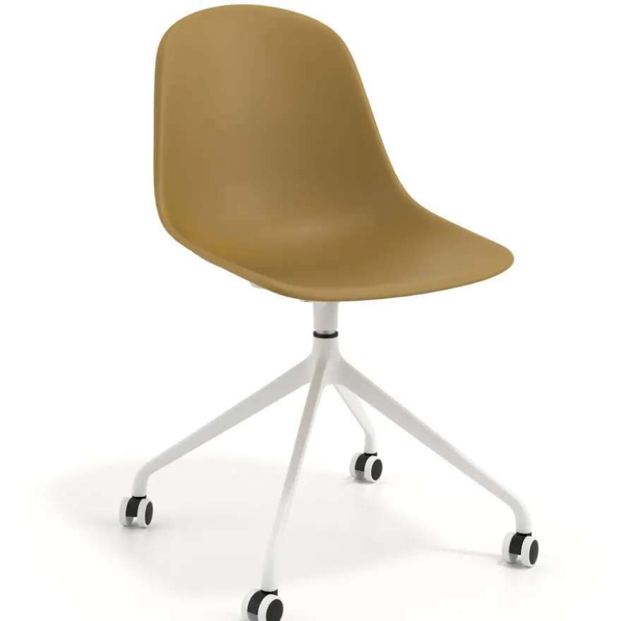 Sedia da riunione Lara con ruote, base in alluminio