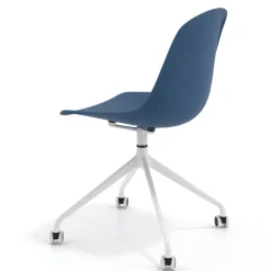 Sedia da riunione Lara con ruote, base in alluminio