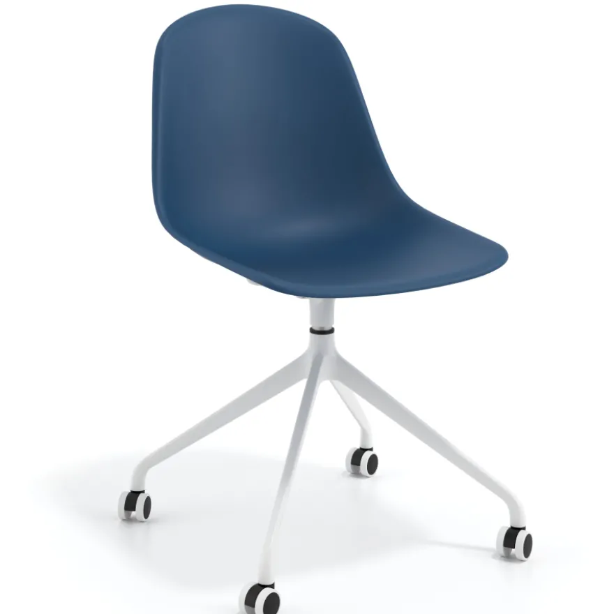 Sedia da riunione Lara con ruote, base in alluminio