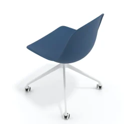Sedia da riunione Lara con ruote, base in alluminio