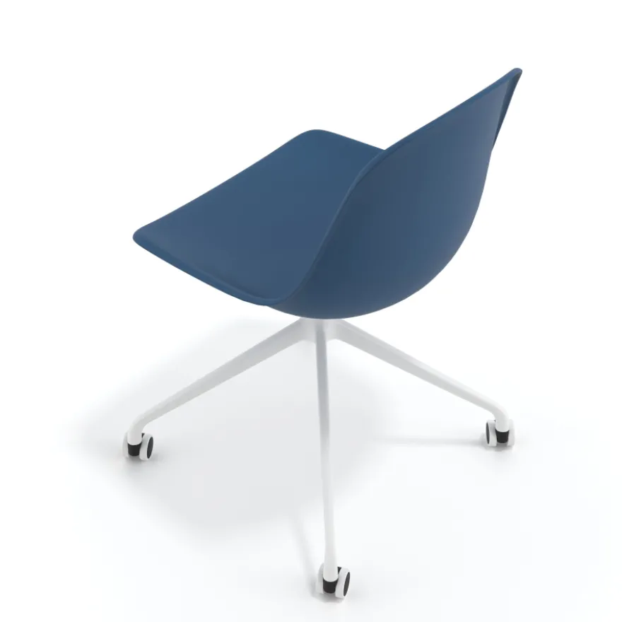 Sedia da riunione Lara con ruote, base in alluminio