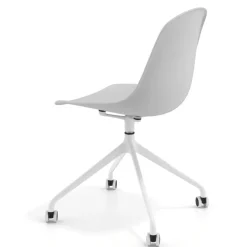 Sedia da riunione Lara con ruote, base in alluminio
