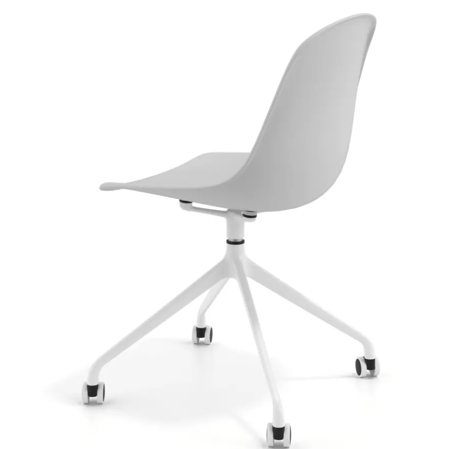 Sedia da riunione Lara con ruote, base in alluminio