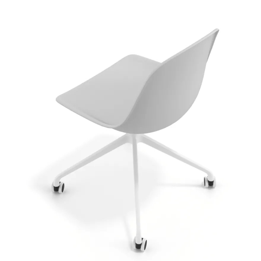 Sedia da riunione Lara con ruote, base in alluminio