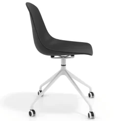 Sedia da riunione Lara con ruote, base in alluminio