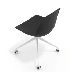 Sedia da riunione Lara con ruote, base in alluminio