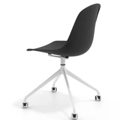 Sedia da riunione Lara con ruote, base in alluminio